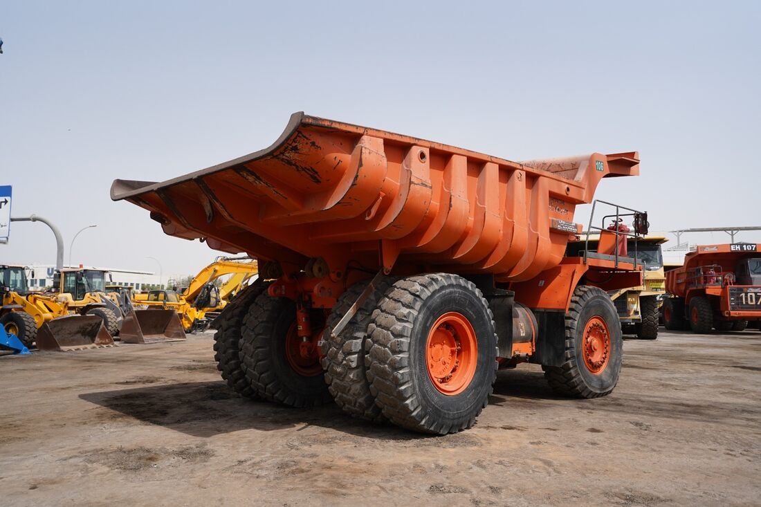 2011 Hitachi EH1100-3 Rigid Dump Truck rear right view - Al Marwan Heavy Machinery