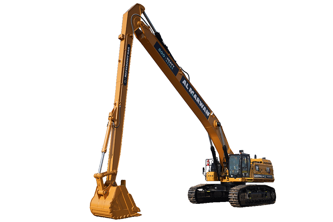 95 Ton Long boom Excavator for Rent | Almarwan, image size:1100x733